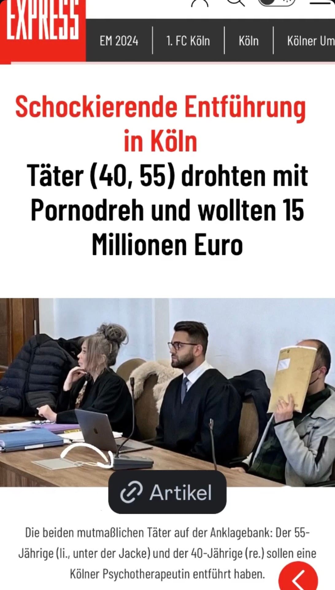Schockierende Entführung in Köln — 15 Millionen Euro gefordert