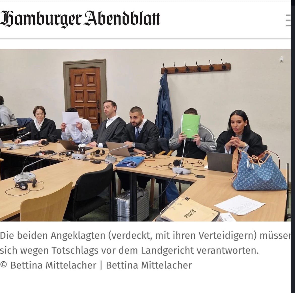 Totschlagsverfahren vor dem Landgericht Hamburg