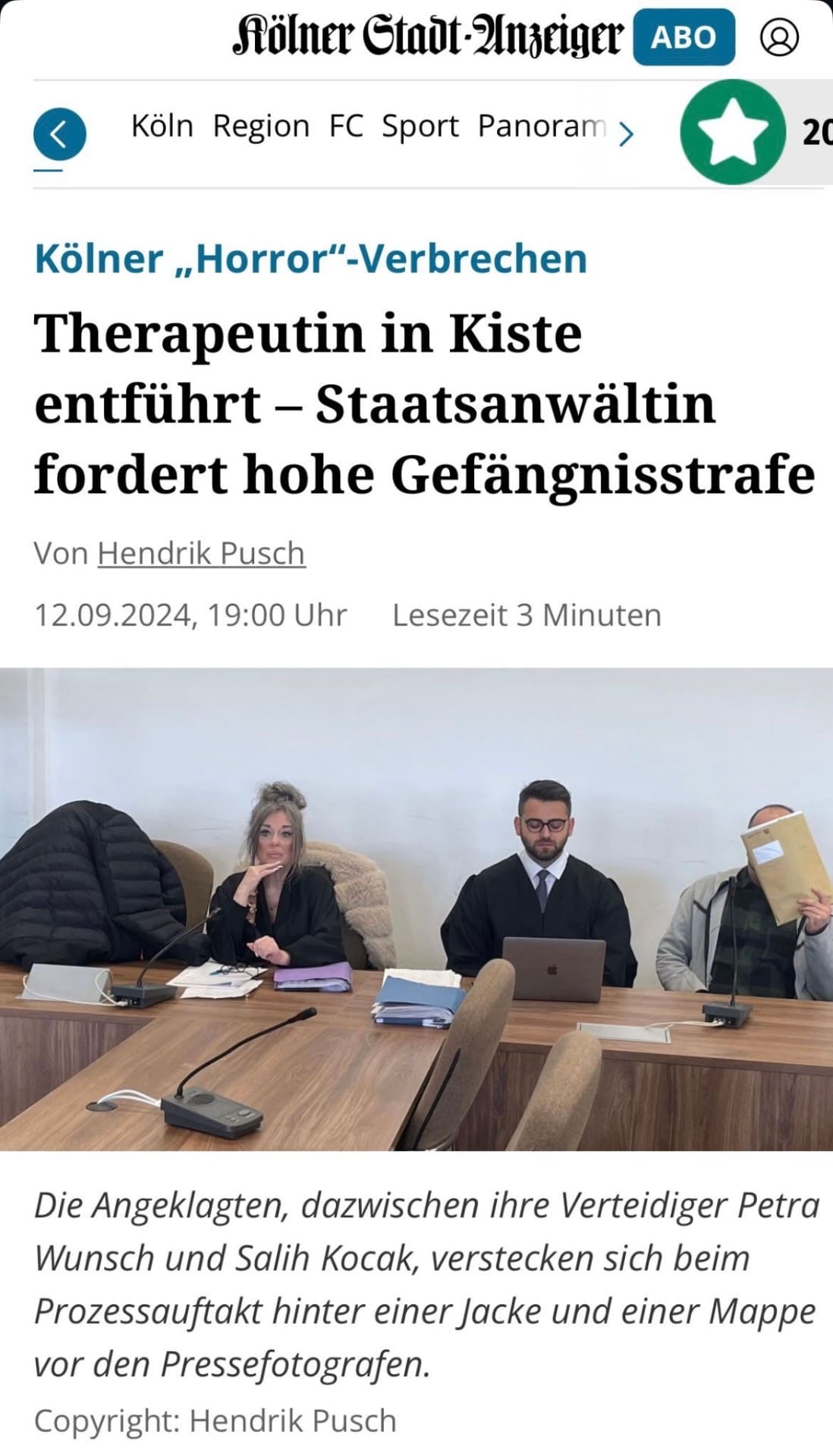 Therapeutin in Kiste entführt — Staatsanwältin fordert hohe Strafe